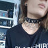 Olbye Circle Leather Choker Necklace Black Studded Rock Punk Collar Necklace PU Gothic Short Necklace Adjustable Link Necklace Jewelry for Women...
