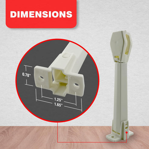 Amazing Drapery Hardware Spring Loaded Cord Tensioner for Cord Loops - Ivory, Wall or Floor Mount - 1 Pack...