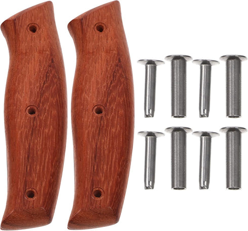Zerodeko Kitchen Knife Replacement Handle Wooden Knife Repair Handle Cutter Grip Handle Knife Replacement Accessories Parts with Nuts for Home Dar...