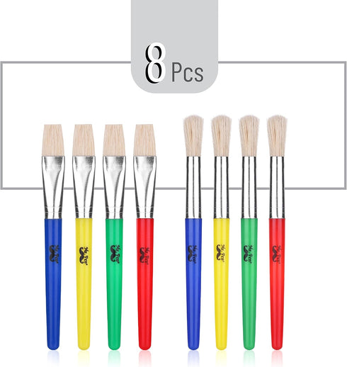 Mr. Pen- Paint Brushes for Kids, 8 Pcs, Toddler Paint Brushes, Chubby Paint Brushes, Flat Paint Brush, Kids Paint Brush Set, Washable Paint Brush ...