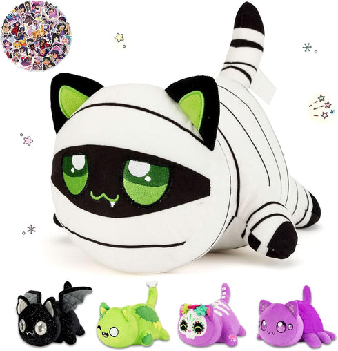 LCCOOUS® 61-PCS ? 11" Mummy Cat Plush+ 60pcs Cat Stickers -Meemeows Cat Plush - Meemeows Cat Stuffed Animal Collection, Birthday Gift for Kids. (M...