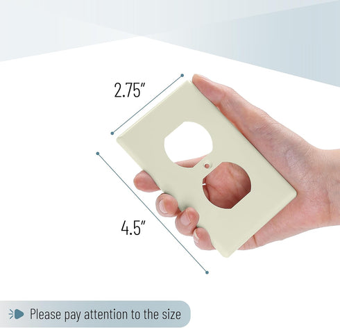 Bates- Duplex Wall Plate, 12 Pack, Light Almond Outlet Covers Wall Plate, Wall Plate Cover, Electrical Outlet Cover Plates, Wall Plates, Wall Outl...