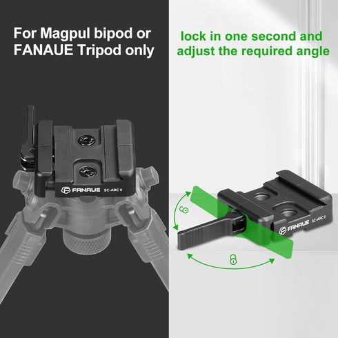 FANAUE ARCA-Swiss Bipod Adapter, ARCA-Swiss Quick Release, Arca Tripod Mount for Fanaue Tripod Heads...