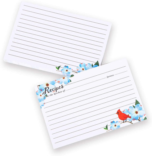 COFICE Recipe Cards 4x6 Inch, Cut Thicken Card Stock Double Sided Recipe Cards, 50-Pack (Bird)...