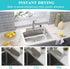 Diatomite Kitchen Faucet Mat, Quick Drying Kitchen Sink Splash Guard Behind Faucet, Grey Water Absorbing Stone Tray for Sink Drying Stone Mat for ...