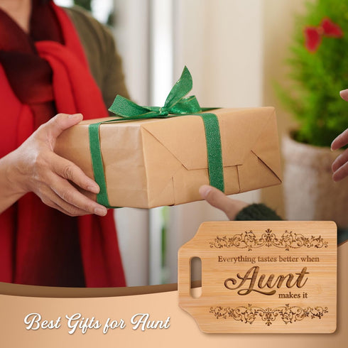 Aunt Gifts - Engraved Bamboo Cutting Board 12.3"L × 8.7"W × 0.4"Th - Gifts for Aunt, Aunt Birthday Gift...