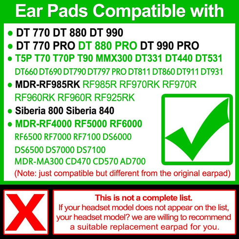 Replacement Ear Pads Compatible with DT770, DT880, DT990, DT 770 PRO, DT 880 PRO, DT 990 PRO Headphones (Silver)...