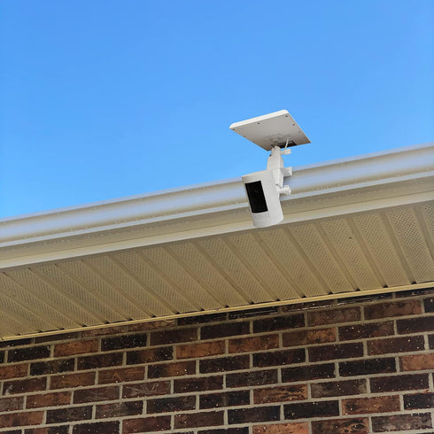 Aobelieve 2-in-1 Gutter Mount for Ring Solar Panel, Stick Up Cam Battery and Spotlight Cam Battery, White...
