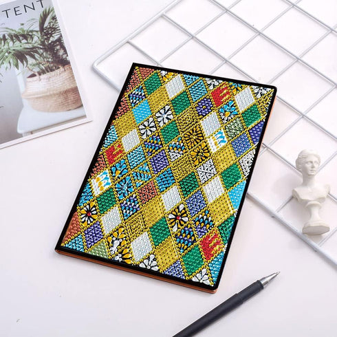 5D Notebook with Diamond Art Painting Art DIY Mandala Pattern Lattice Cover Crystal Cross Stitch Special Shaped Diamond Kits Writing Sketchbook Jo...