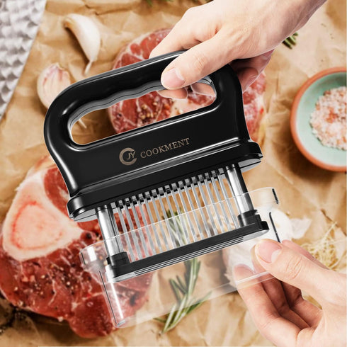 JY COOKMENT Meat Tenderizer with 48 Stainless Steel Ultra Sharp Needle Blades, Kitchen Cooking Tool Best for Tenderizing, BBQ, Marinade...