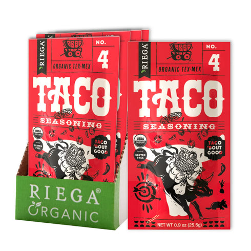 Riega Organic Taco Seasoning, Perfect Tex Mex Spice Mix for Taco Tuesday and Chili 0.9 Ounce (Pack of 8)...