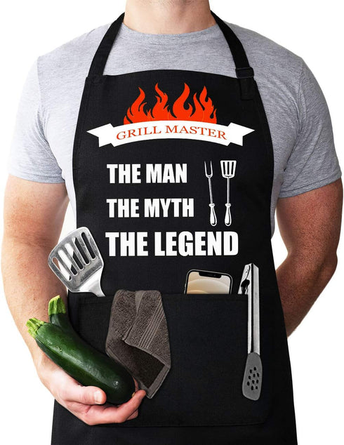 Aprons for Men, Mens Apron, Funny Aprons for Men, Adjustable Neck Strap Waterproof and OilProof Best for Grilling, Husband Birthday Gift, Gifts fo...