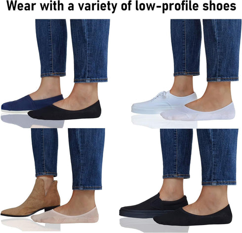 Eedor No Show Socks for Women - Non Slip & Low Cut Invisible Socks - Soft & Stretchable Cotton Blend - 3 Pack (Medium)...