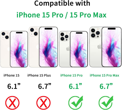 Compatible with iPhone 15 Pro/iPhone 15 Pro Max Camera Lens Protector, Anti-Scratch Lens Cover 9H Tempered Glass Metal Camera Screen Protector Sho...
