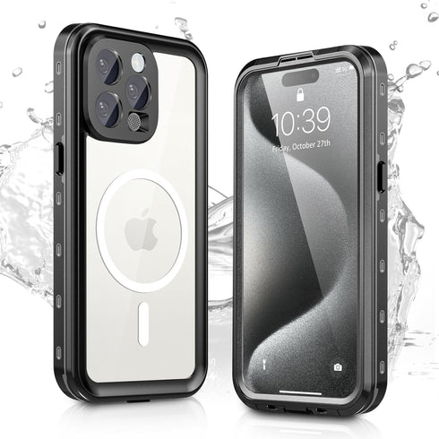 iPhone 15 Pro Case Waterproof, IP68 Waterproof Case for iPhone 15 Pro, iPhone 15 Pro Case with Kickstand, Impact Resistant TPU + PC Case, Suitable...