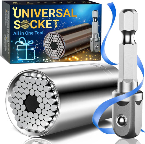 Super Universal Socket Tools Gifts for Men Stocking Stuffers for Men Mens Gifts for Christmas Gifts Idea Cool Stuff Gadgets for Men Grip Socket Se...