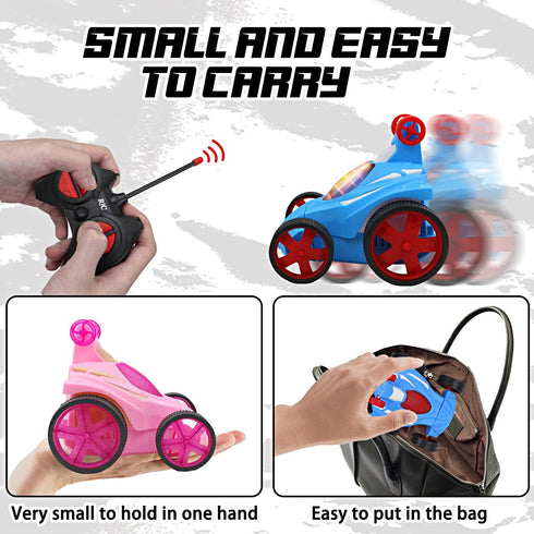 HYW Remote Control Stunt Car for Kids Set of 2,Double Sided 360° Rotation and Flip,with LED Light,Toy Christmas Birthday Gifts for Boys and Girls ...