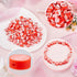 1 Box 300Pcs Valentines Clay Beads Polymer Clay Beads Holiday Heart Red Tone Love Letter Loose Spacer Bead for Jewelry Making Supplies Bead Assort...