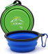 2-Pack Small Dog Travel Bowl, Collapsible Bowls for Dogs, Foldable Cat Water Bowl, Portable Pet Traveling Dish (Green & Blue)...
