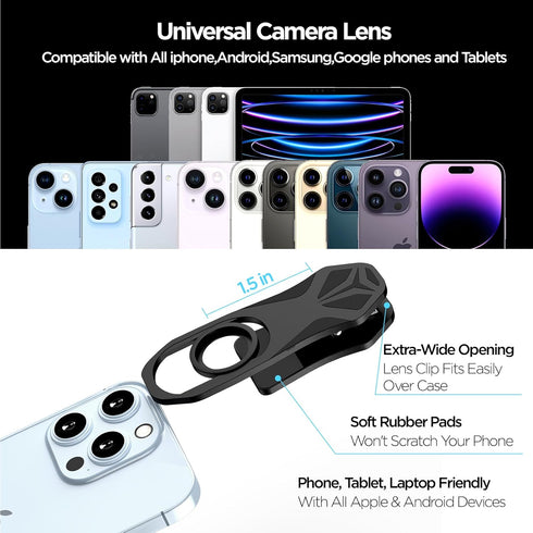 210° Fisheye Lens, Professional Cell Phone Lens for iPhone,Samsung,Pixel,BlackBerry,Ipad,Notebook,Etc,Fish Eye Lens...