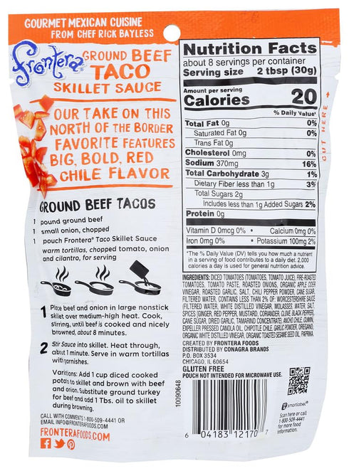 Frontera Texas Original Taco Skillet Sauce 8 oz each (4 Items Per Order)...