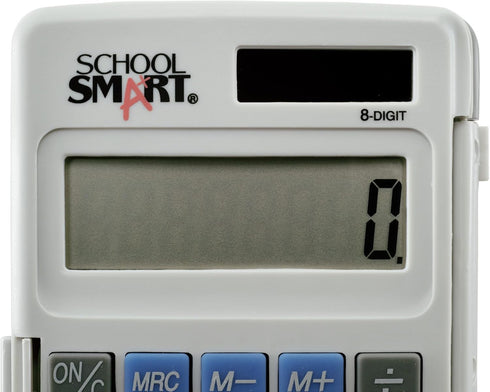 School Smart 8-Digit LCD Dual Power Pocket Calculator, 2-7/8 x 3/8 x 4-5/8 Inches...