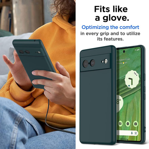 AICase for Google Pixel 7 case, Silicone Thin Slim Fit Protective Phone Case for Pixel 7, Night Green...