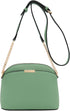 FashionPuzzle Saffiano Small Dome Crossbody bag with Chain Strap...