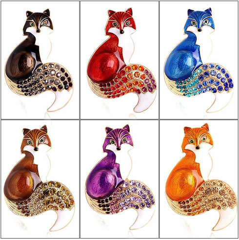 Cute Animal Enamel Fox Brooch Pins Accessory for Backpacks Badges Hats Bags for Women Girls Kids...