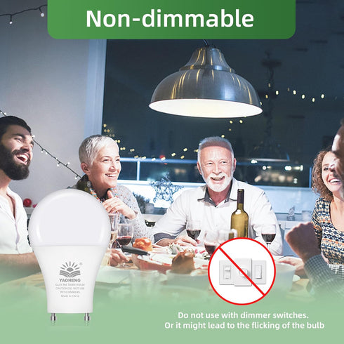 GU24 LED Light Bulb, 9W(60W Equivalent), 5000K Daylight, A19 Shape GU24 LED Bulb, 800 Lumens 2 Prong Light Bulbs, CRI 85+, Non-Dimmable ETL Listed...