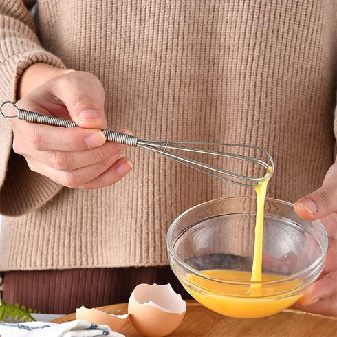 Whisks Stainless Steel Mini Wire Whisks Set of 2 Portable Stainless Steel Kitchen Tiny Whisk Egg Beater with Thick Wire for Cooking Blending Whipi...