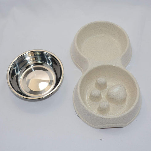 Dog Slow Eating & Drinking Bowl,Stainless Steel Interactive Slow Feed Dog Bowl for French Bulldog,Slow Down Eating Eco-Friendly pet Bowl for Frenc...
