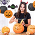 7Pcs Halloween Hocus Pocus Theme Wooden Spoons Slotted Spatula Set, Carve Burned Bamboo Kitchen Cookware Gadget Kit Non-Stick Cooking Utensils Fun...
