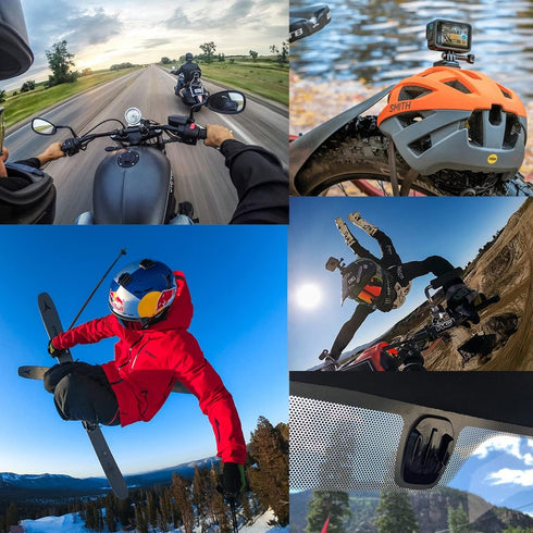 JINGXIN Helmet Mount Adhesive Sticky Curved and Flat Mounts Compatible with GoPro Hero 12 11 10 Max 9 8 7 6 5 4 Session DJI Osmo Action Cameras (8...