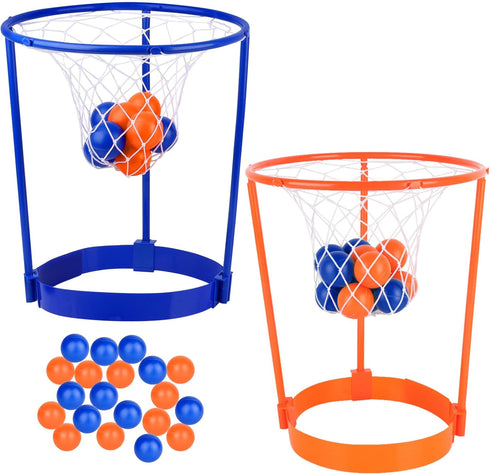 2 Pack Head Hoop Basketball Party Game for Kids and Adults Carnival Game Adjustable Basket Net Headband with 20 Balls for Carnival Party Birthday ...