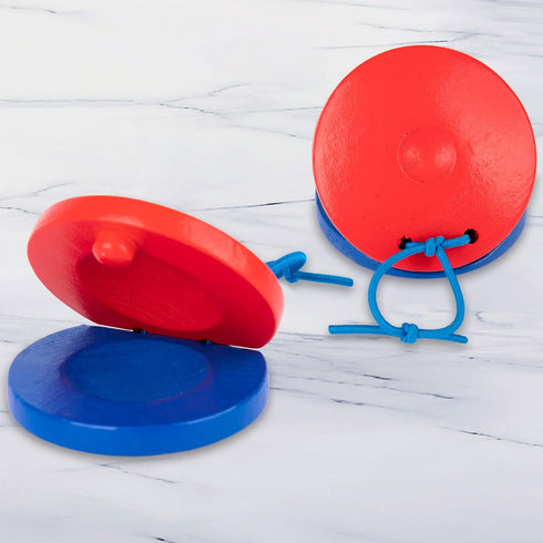 ArtCreativity Wooden Finger Castanets for Kids - Set of 8 - Music Toys for Kids with Stretchy String for Easy Holding - Simple to Play Musical Ins...
