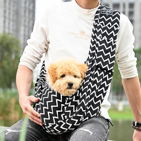 Pet Dog Sling Carrier Bag - Small Dog Purse Cat Puppy Dogs Front Carrier with Pockets and Safety Buckle, Chest Carrying Pouch Bags for Pet Traveli...