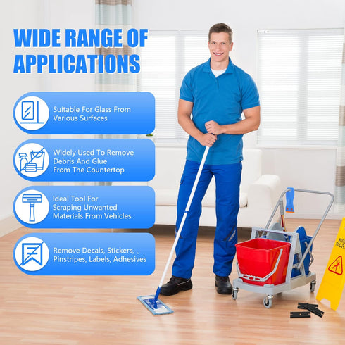 Plastic Razor Blade Scraper Blades Plastic Scraper Tools Double Edge Razor Blades with a Tip Slot Edge Blades for Removing Decals, Stickers, Clean...