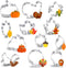 8PCS Large Fall Thanksgiving Cookie Cutter Set - Turkey, Pumpkin, Maple/Oak/Teardrop Leaf, Squirrel and Acorn...