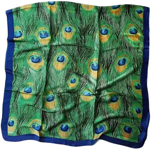 Fashion Women Silk Scarf Long Large Peacock Feather Print Wrap Shawl Scarves Headscarf...