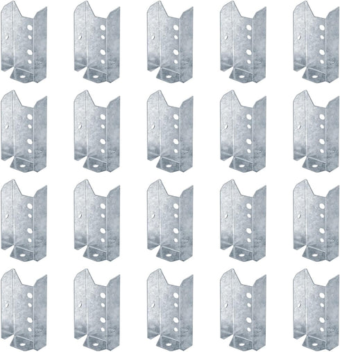 20 Pcs 2x4 Fence Bracket, 20 Gauge Hot Dip Galvanized Steel Deck Rail Bracket Connectors for Railing Wood Post...