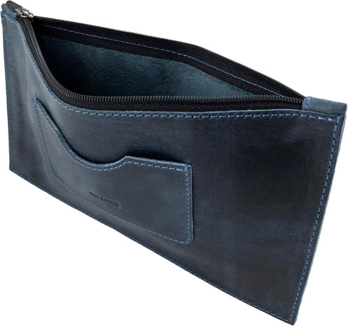 Hide & Drink, Rectangular Zippered Handbag for Women with Card Slot, Female Purse, Full Grain Leather, Handmade...