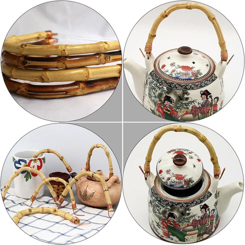 Angoily Rattan Teapot Handle Japanese Teapot Handle Replacement for Ceramic Pot Pottery Tea Pots Replacement Handle Accessories 3pcs...
