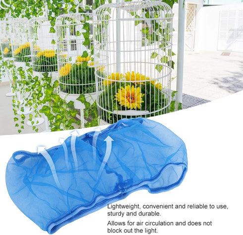 2Pcs Bird Cage Cover Seed Catcher Birdcage Lightweight Soft Airy Polyester Mesh Cover Skirt Guard Universal Parrots Cage Accessories 26.0-52.0Inx6...