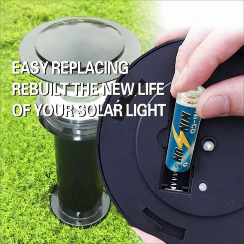 KINSUN 8-Pack Rechargeable Battery 1.2V Ni-Cd AA 900mAh for Outdoor Solar Garden Light Landscape Lights Path Lights...