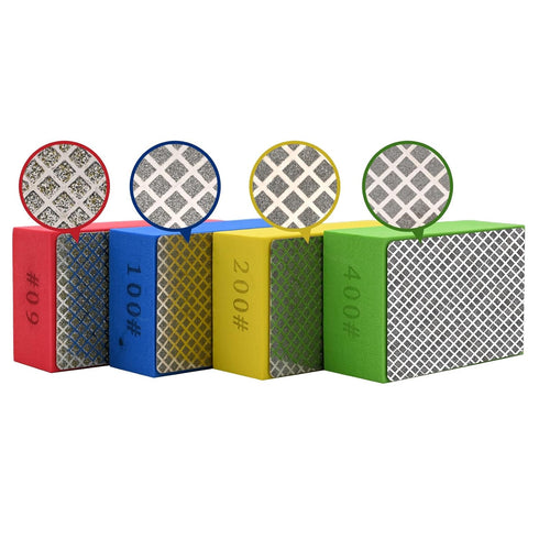 4pcs Diamond Hand Polishing Pads for Ceramic Tile Glass Grinding,Sanding Blocks Polishing 60#,100#,200#,400#...