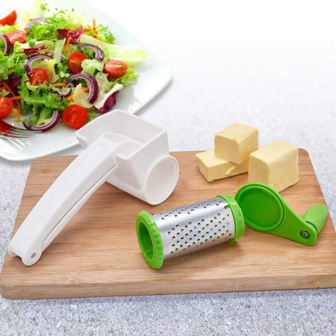 LHS Rotary Cheese Graters for Kitchen, Professional Manual Crank Handheld Cheese Grater with Stainless Steel Drum for Grating Hard Cheese, Chocola...