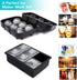 Large Ice Cube Trays Ice Ball Maker with Lids Combo(Set of 2), Silicone Sphere & Square Flexible Ice Cube Molds for Cocktails, Whiskey, Juice and ...