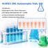 2ML Polypropylene Vials, 9mm Short Thread Vial with Micro Volume 300µL, Blue Screw Cap with Hole, WhitePTFE&Red Silicone Septa, for Ion Chromatogr...