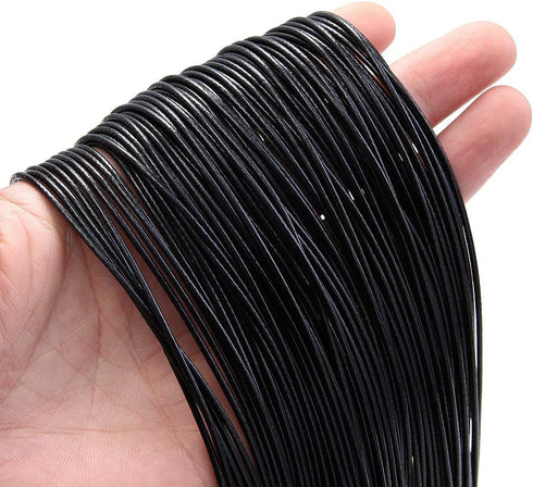 60Pcs Waxed Necklace Cord Bulk for Jewelry Making,Necklace Rope String with Clasp for DIY Bracelet Pendant,Black(18 Inches and Thickness 1.5mm), P...